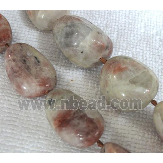 Natural sun stone bead, freeform