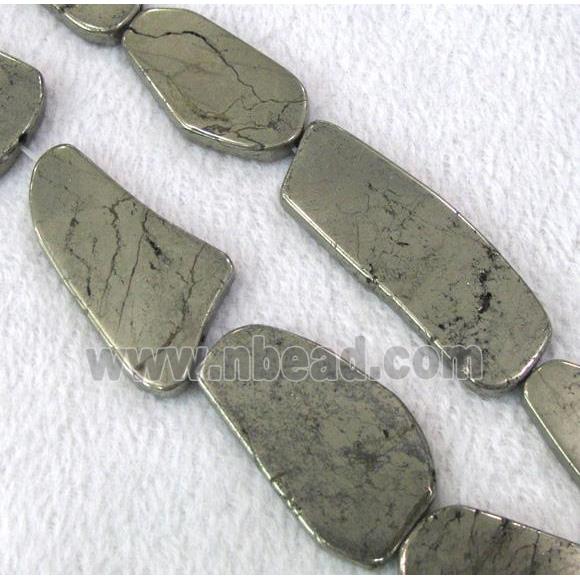 natural Pyrite Beads, freeform