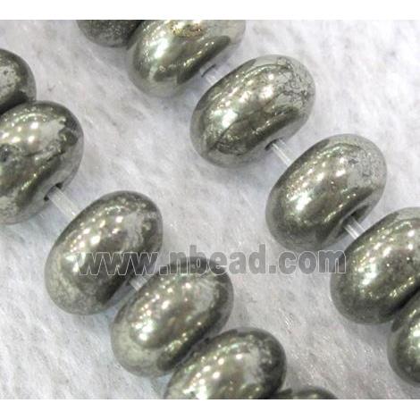 natural Pyrite rondelle Beads