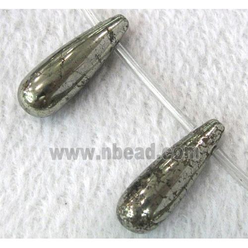 natural Pyrite Beads, teardrop