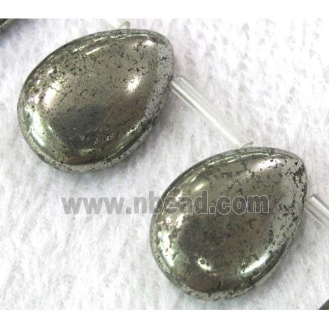 natural Pyrite Beads, teardrop