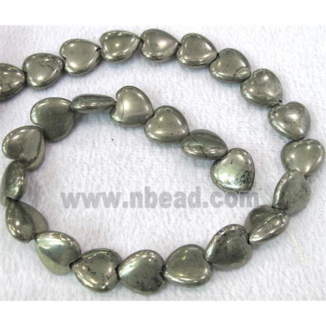 natural Pyrite Beads, heart