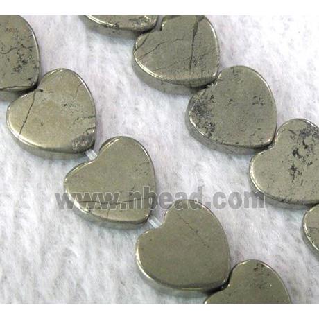 natural Pyrite Beads, heart