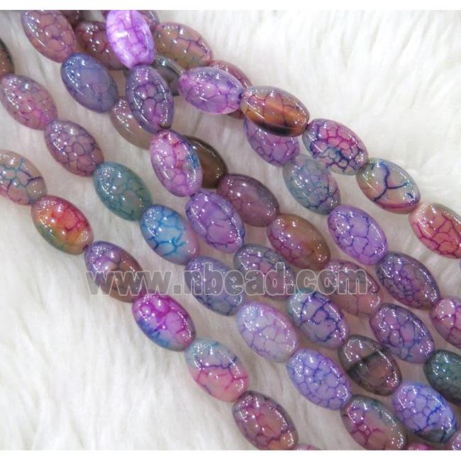 dragon veins Agate beads, barrel, colorful