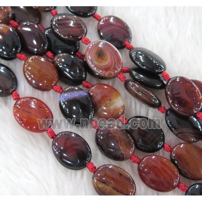 Agate beads, oval, mixed color