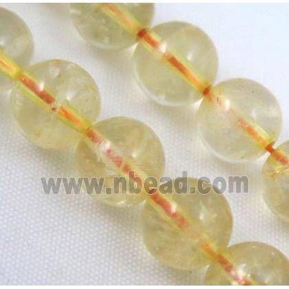 natural Citrine Beads, round, yellow