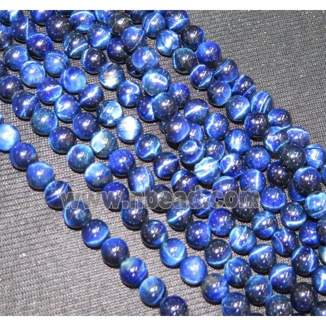 blue tiger eye stone beads, round