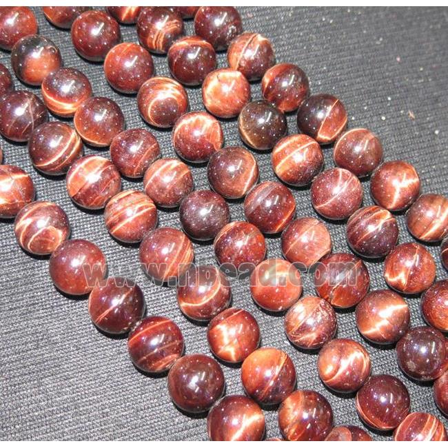 red tiger eye beads, round