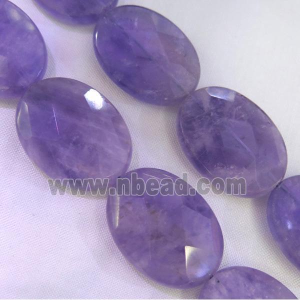 purple Chalcedony beads, faceted oval