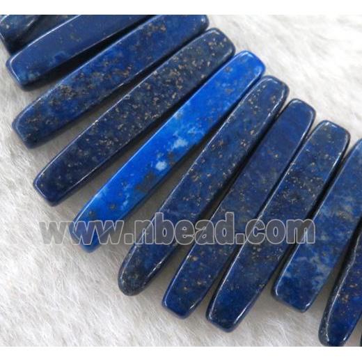 lapis lazuli bead, stick, freeform