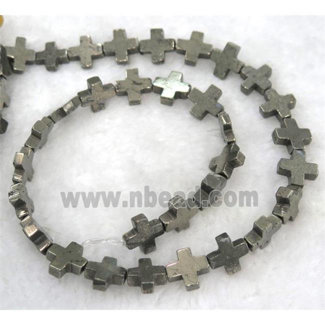 pyrite beads, cross