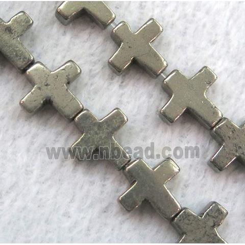 pyrite beads, cross