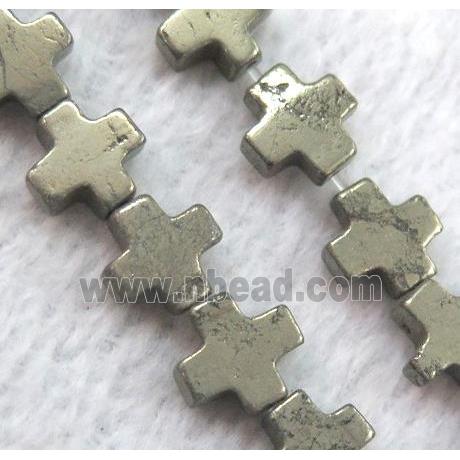 pyrite beads, cross