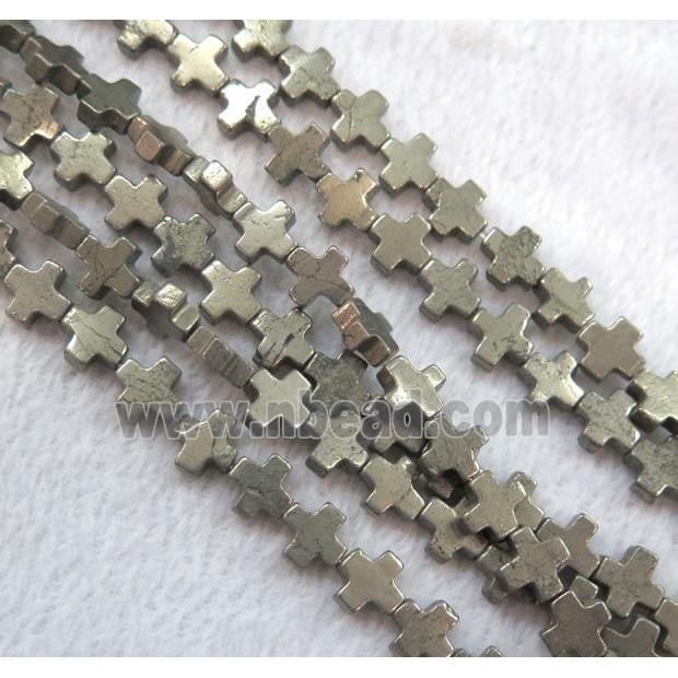 pyrite beads, cross