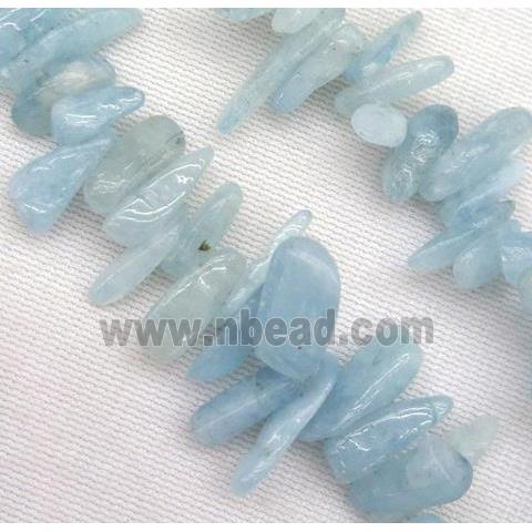 Aquamarine chips bead, freeform