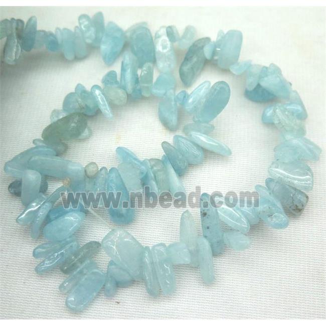 Aquamarine chips bead, freeform