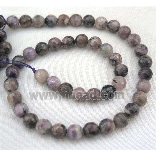 Charoite beads, faceted round