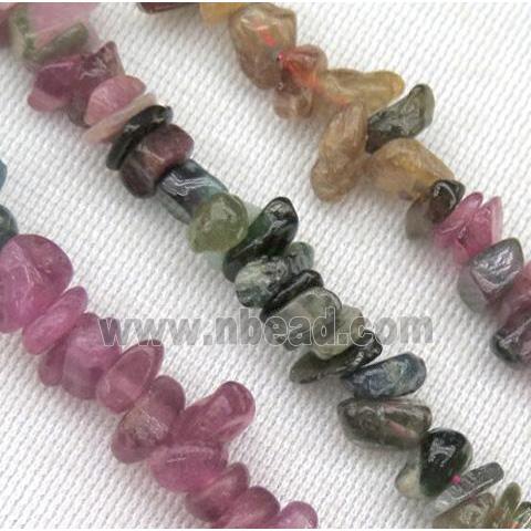 tourmaline bead chips, freeform, mixed color