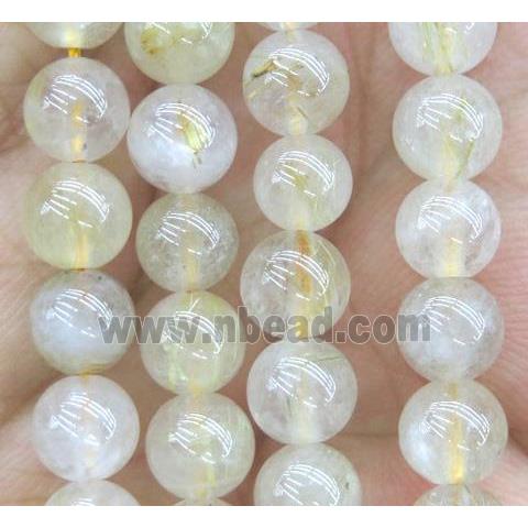 Golden Rutilated Quartz beads, round, AB-grade