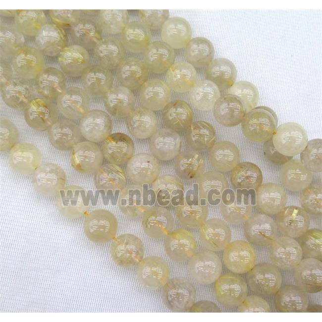 Golden Rutilated Quartz beads, round, grade-AB+