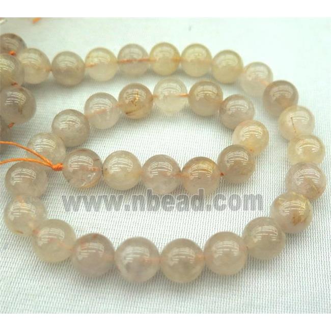 Golden Rutilated Quartz beads, round, grade-AB+