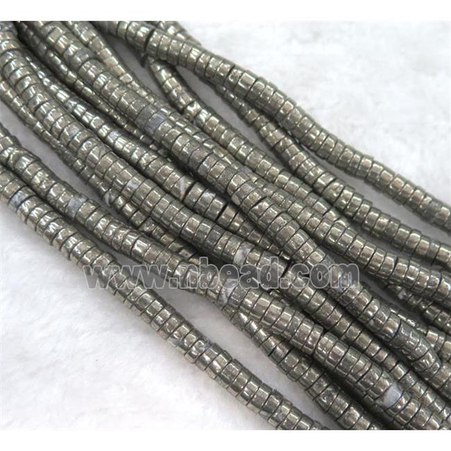 pyrite bead, heishi