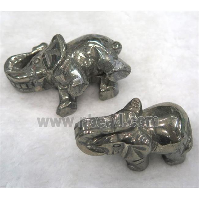 pyrite elephant pendant