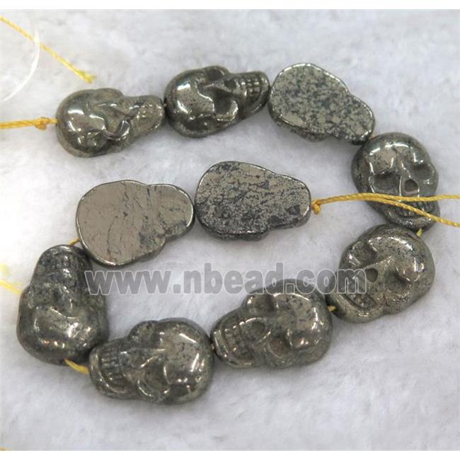 Pyrite Skull Beads