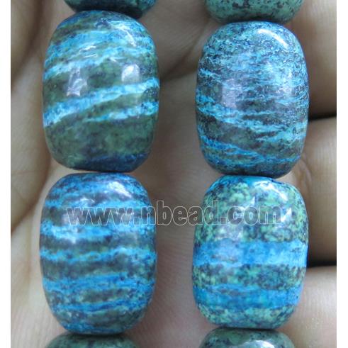 Blue SilverLine Jasper beads, barrel