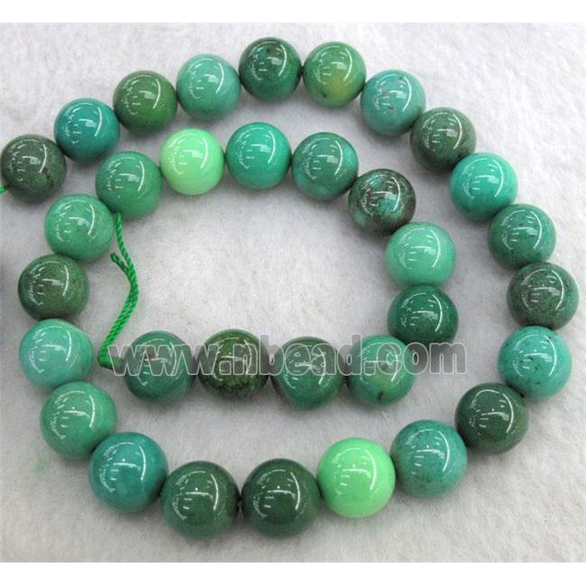 Natural Green Grass Agate Beads Smooth Round