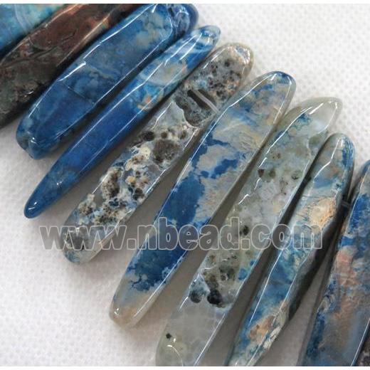 blue dragon veins agate bead, stick