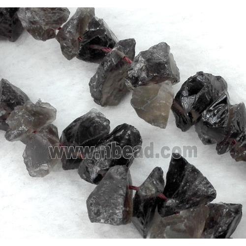 smoky quartz beads, freeform