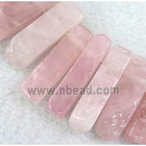 Madagascar Rose Quartz bead for necklace, stick