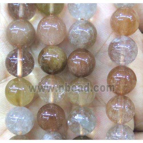 mixed Rutilated Quartz Beads, round