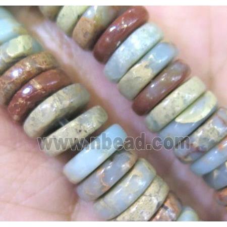 snakeskin jasper bead, heishi