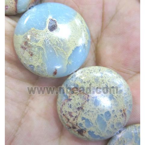 snakeskin jasper beads, coin-round