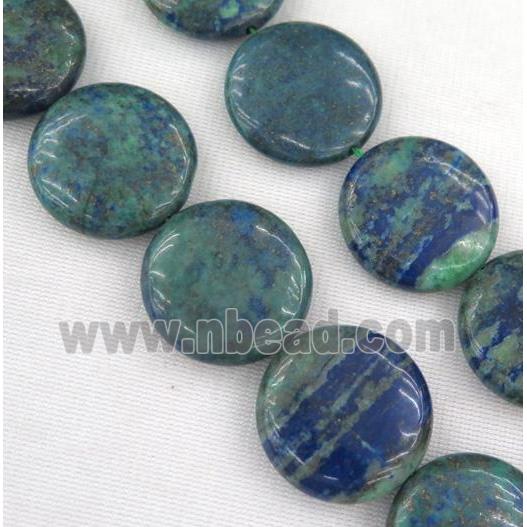 Azurite beads, flat round