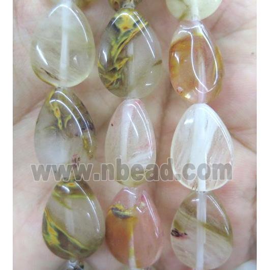 cherry quartz bead, teardrop