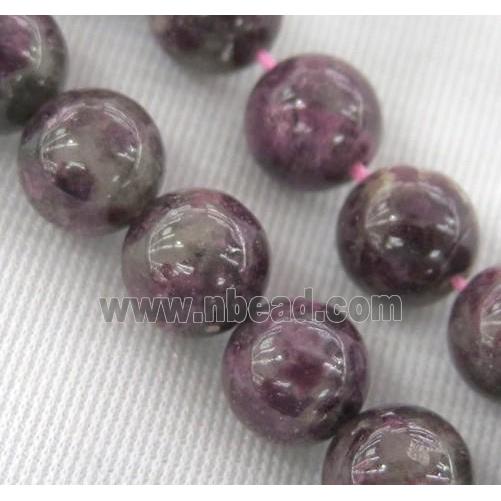 red natural Tourmaline beads, round, B grade