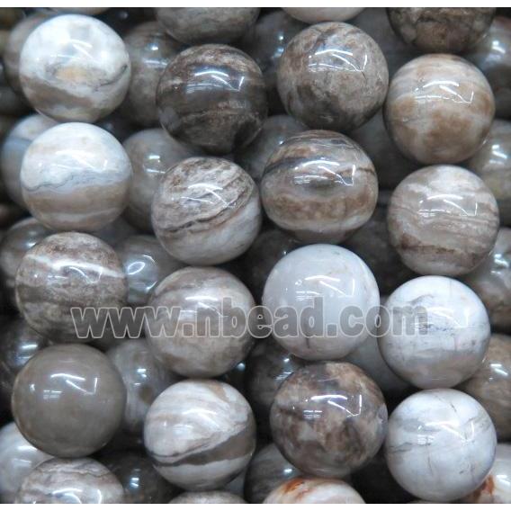 natural Silver Leaf Jasper beads, round