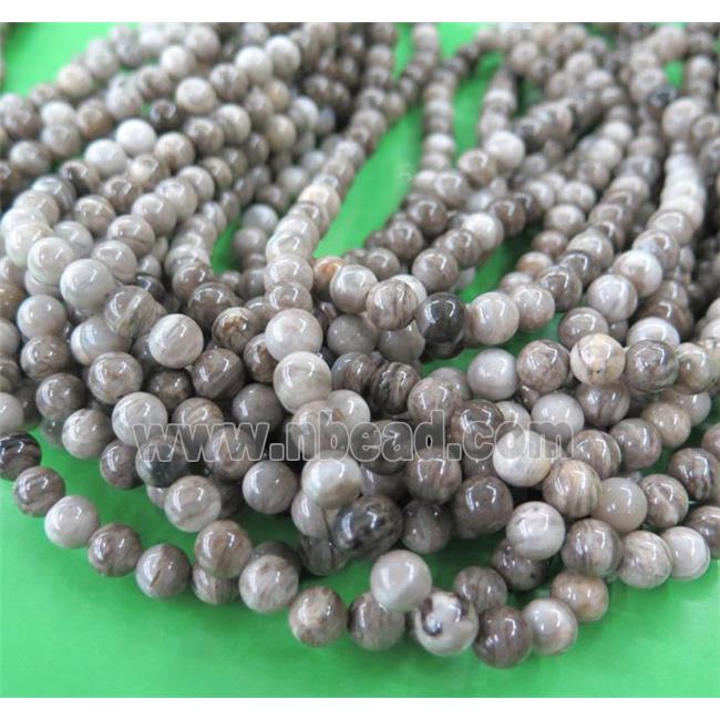 natural Silver Leaf Jasper beads, round