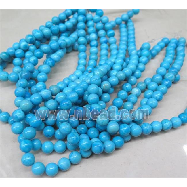 Larimar beads, round, stability, blue