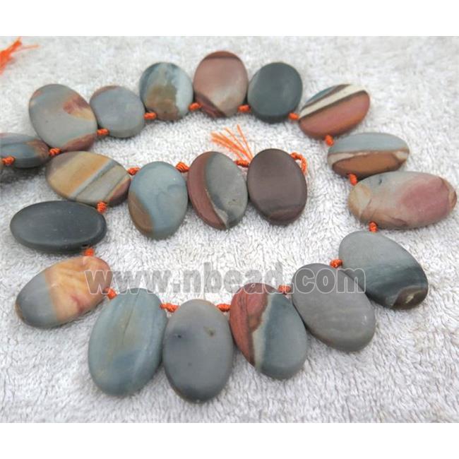 American Picture Jasper beads, matte, oval