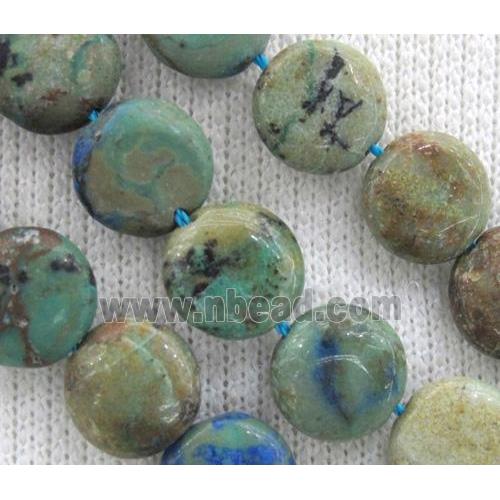 Azurite bead, flat round