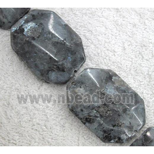 Labradorite bead, faceted rectangle