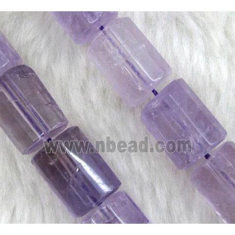 amethyst beads, light-purple, faceted tube