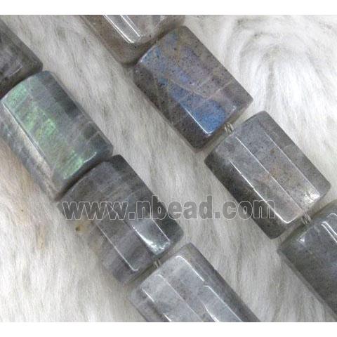 labradorite beads, faceted tube