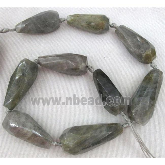 labradorite beads, faceted teardrop