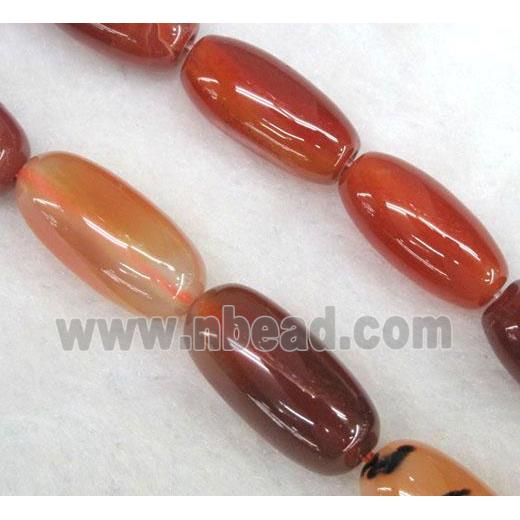 red carnelian agate beads, barrel