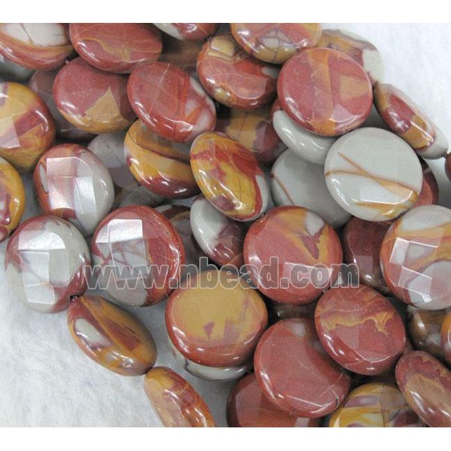 natural Noreena jasper beads, faceted flat round